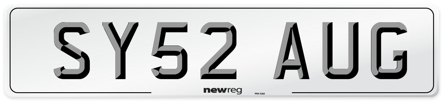 SY52 AUG Number Plate from New Reg